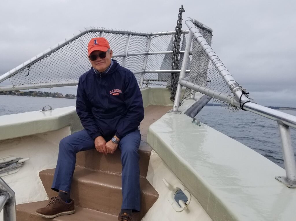 Steven on a boat during a personal journal